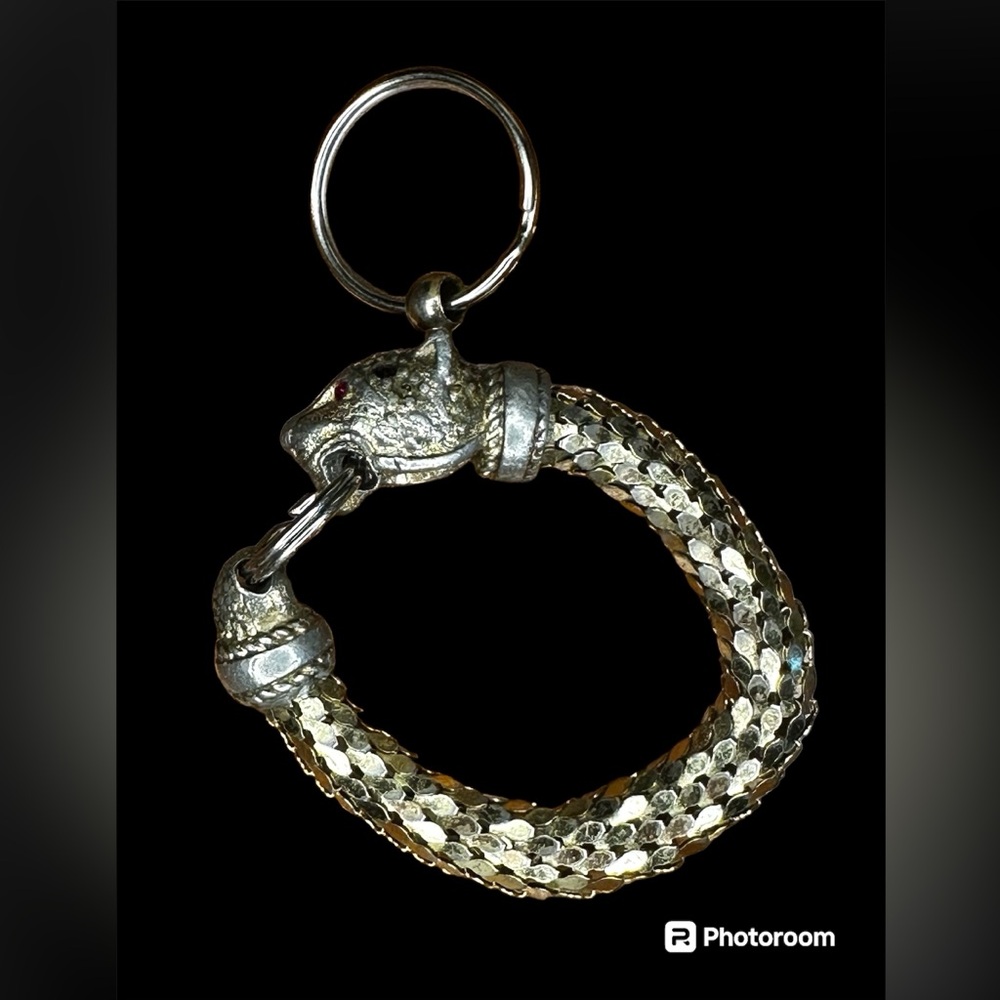 Fabulous Vintage Leopard / Cheetah and Mesh Keychain - Picture 3 of 4